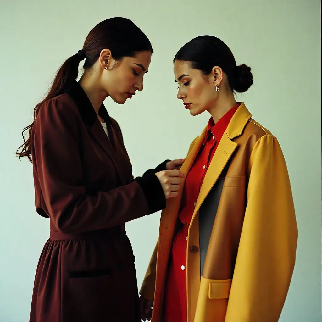 Professional stylist working with client on wardrobe selection